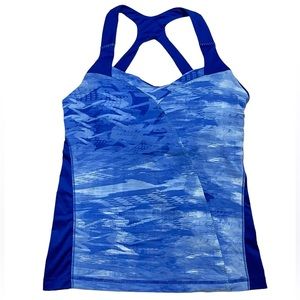 The North Face Racerback Tank Top Blue Womens Size Large‎ Side Vented Shelf Bra